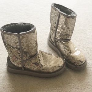 Authentic Silver Uggs Sequins